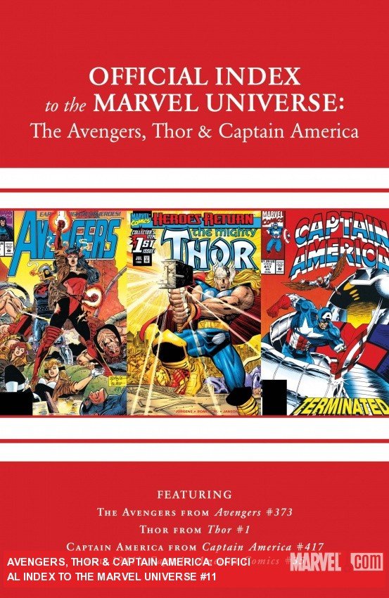 Cover of Avengers, Thor & Captain America: Official Index To The Marvel Universe (2010) - #11