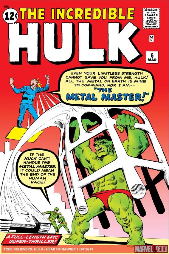 Cover of True Believers: Hulk - Head Of Banner (2019) - #1