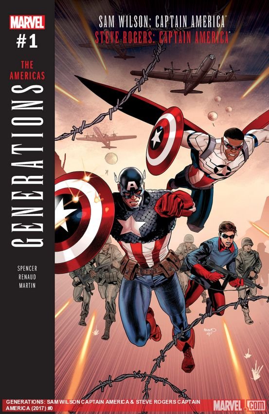 Cover of Generations: Sam Wilson Captain America & Steve Rogers Captain America (2017) - #1