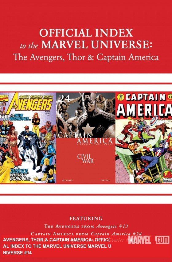 Cover of Avengers, Thor & Captain America: Official Index To The Marvel Universe (2010) - #14
