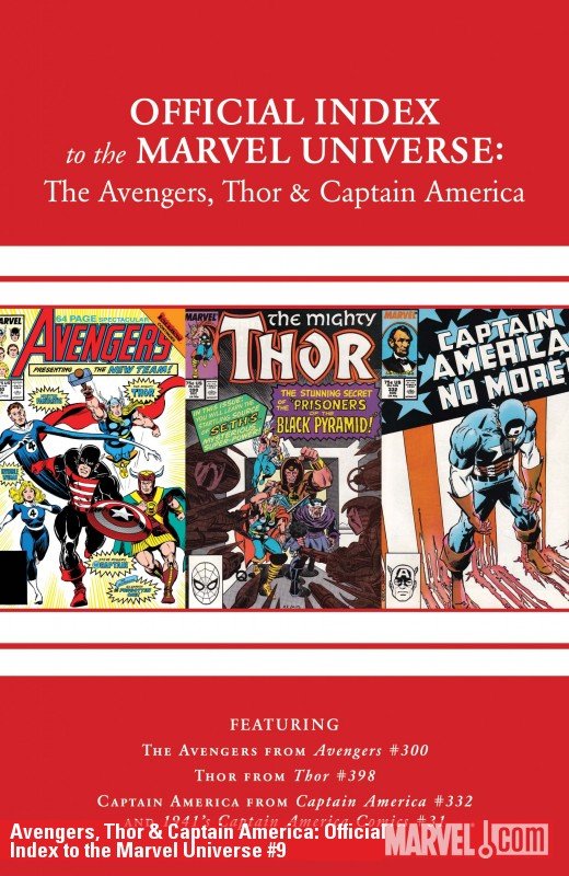 Cover of Avengers, Thor & Captain America: Official Index To The Marvel Universe (2010) - #9
