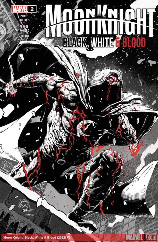 Cover of Moon Knight: Black, White & Blood (2022) - #2