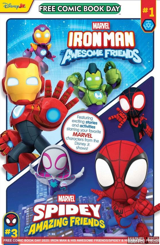 Cover of Free Comic Book Day 2025: Iron Man & His Awesome Friends/Spidey & His Amazing Friends (2025) - #1
