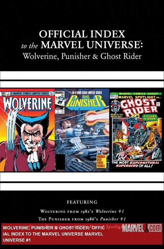 Cover of Wolverine, Punisher & Ghost Rider: Official Index To The Marvel Universe (2011) - #1