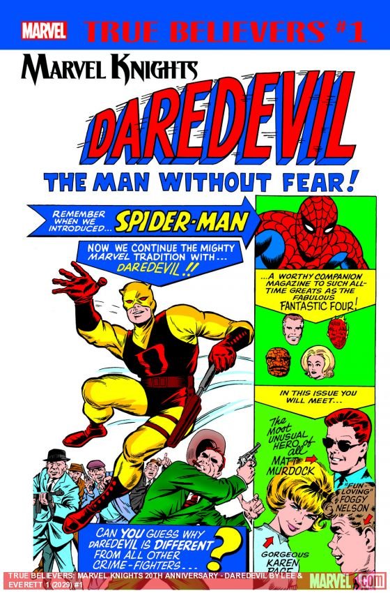 Cover of True Believers: Marvel Knights 20th Anniversary - Daredevil by Lee & Everett (2018) - #1
