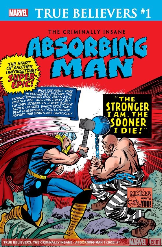 Cover of True Believers: The Criminally Insane - Absorbing Man (2020) - #1